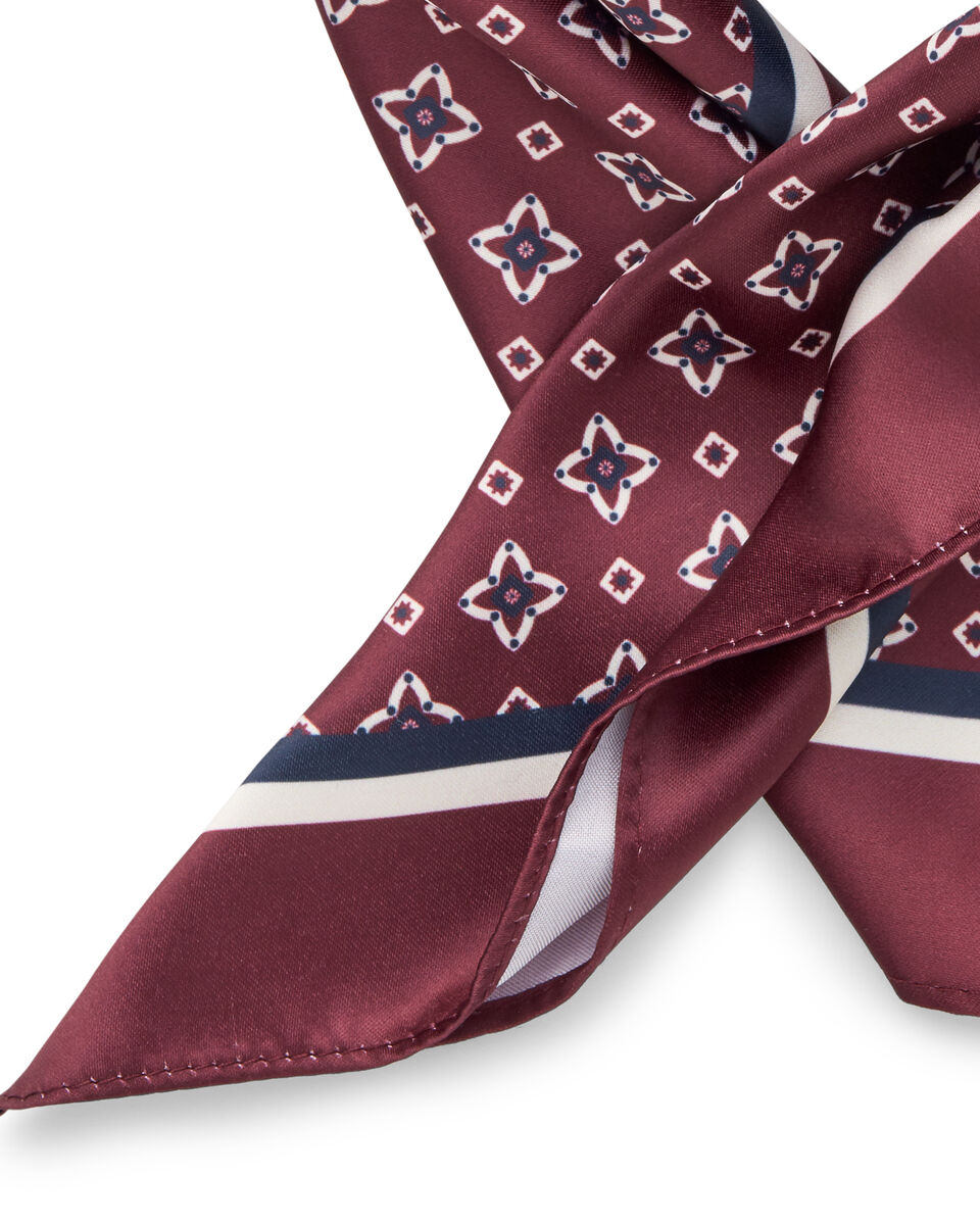Livelli Pocket Square, Burgundy, hi-res